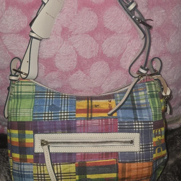 vintage Dooney & Bourke Madras Plaid Patchwork Hobo shoulder bag from the Picnic - Picture 3 of 4